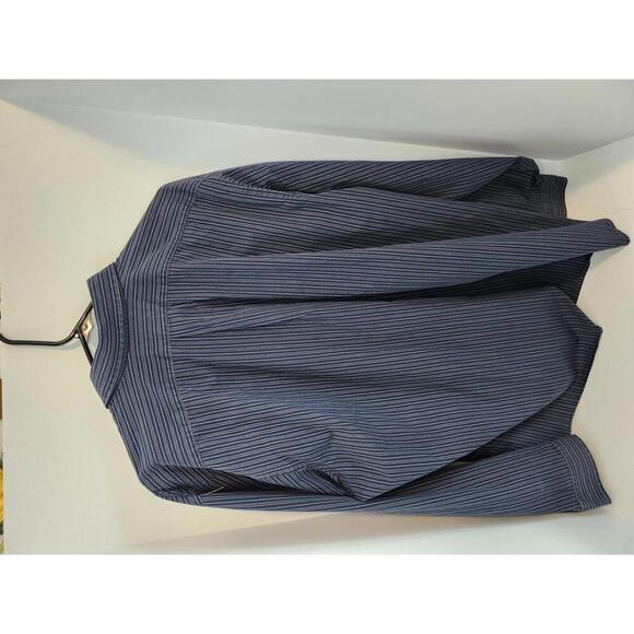 Eddie Bauer Wrinkle Resistant Relaxed Fit Shirt - Navy Striped, Size XL - Picture 3 of 4